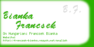 bianka francsek business card